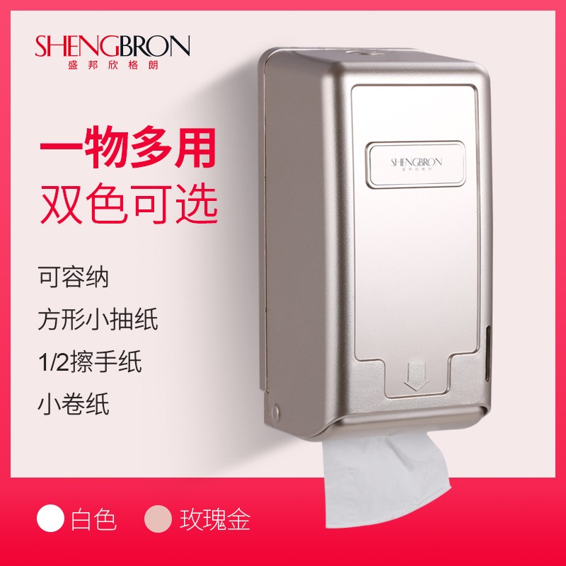 壁挂式免打孔餐巾纸盒抽取式纸巾盒卫生间厕所小T卷纸盒擦手纸盒