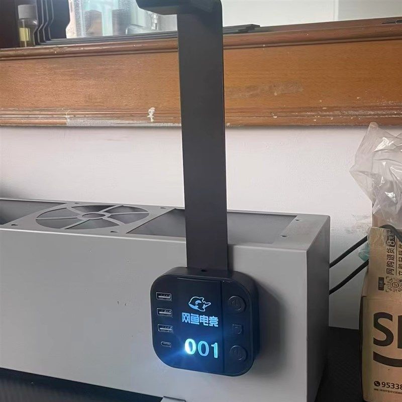 网吧电脑桌面开h关 风道口机箱专用 电竞酒店网咖开关支架 可定制