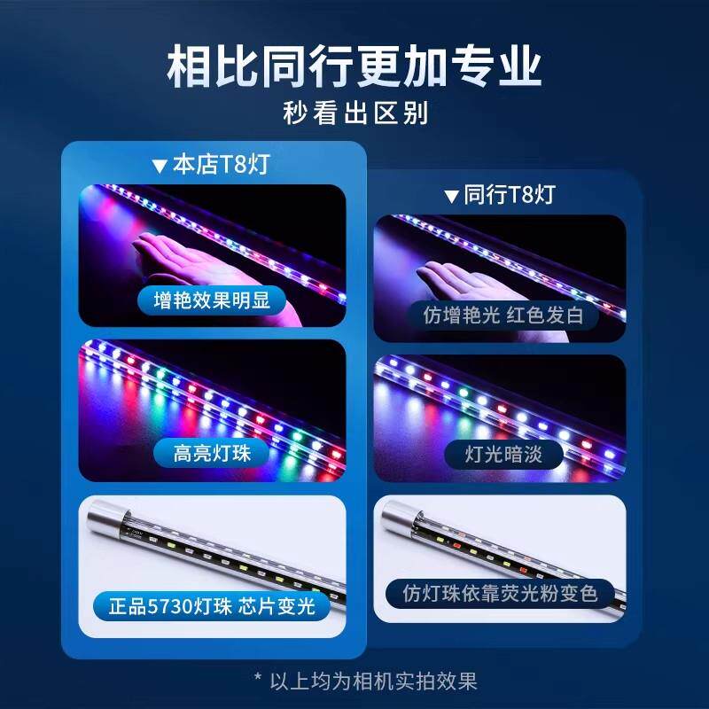 鱼缸灯led防水灯鱼缸专用灯水族箱照明灯上盖顶灯管观赏鱼氛围灯