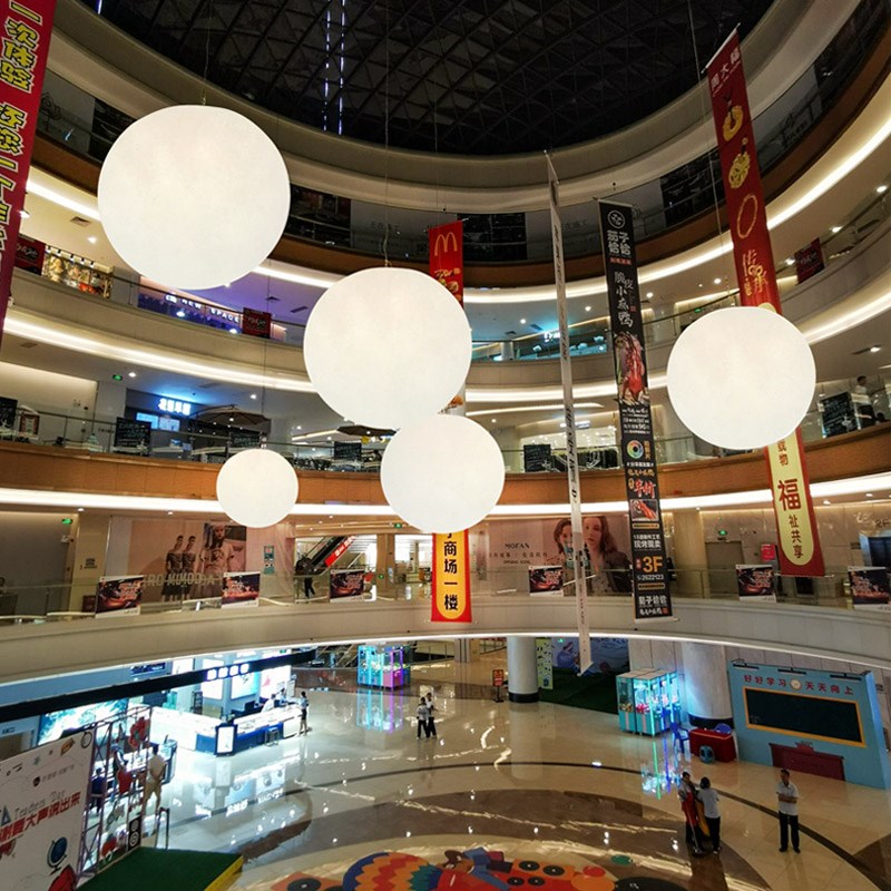 球形吊灯餐厅咖啡厅橱窗白色圆形吊顶灯酒店商场吊顶装饰圆球吊灯