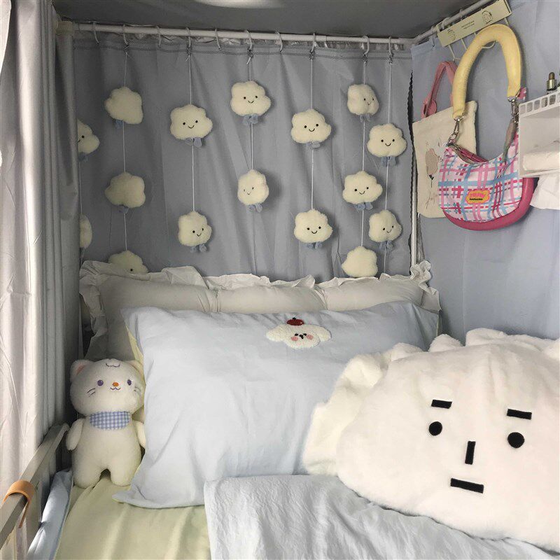 云朵挂帘宿舍床上挂饰装饰床帘装饰挂件女上床下桌可爱改造小物件