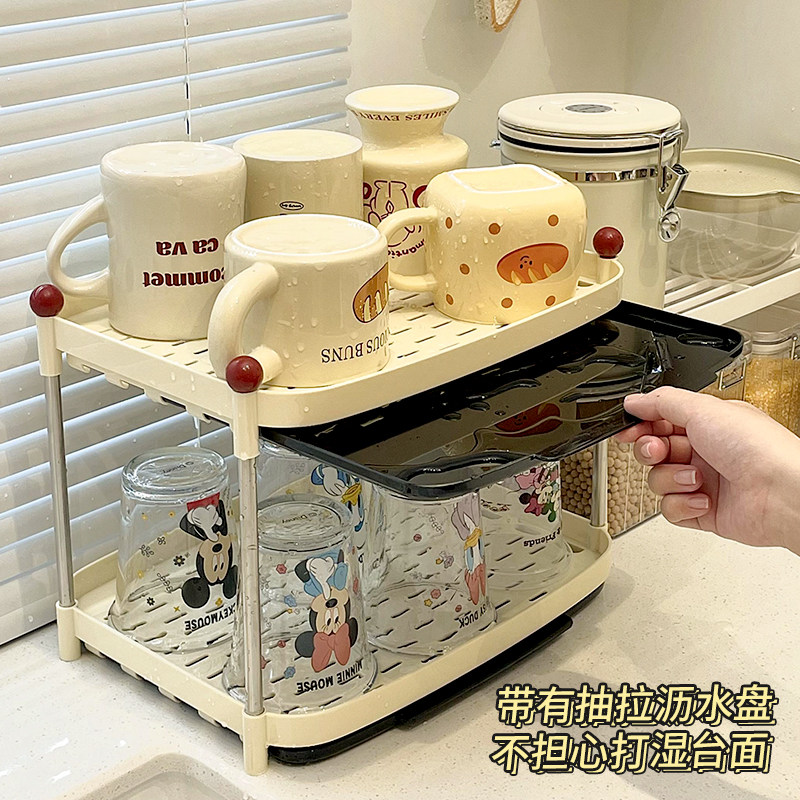 水杯架子置物架放杯子沥水托盘奶瓶沥水架婴儿收纳盒收纳层架杯子