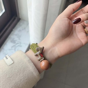 小马发圈卡通iwatch表带小马表带s941mm女小众设计感时尚 发圈腕带