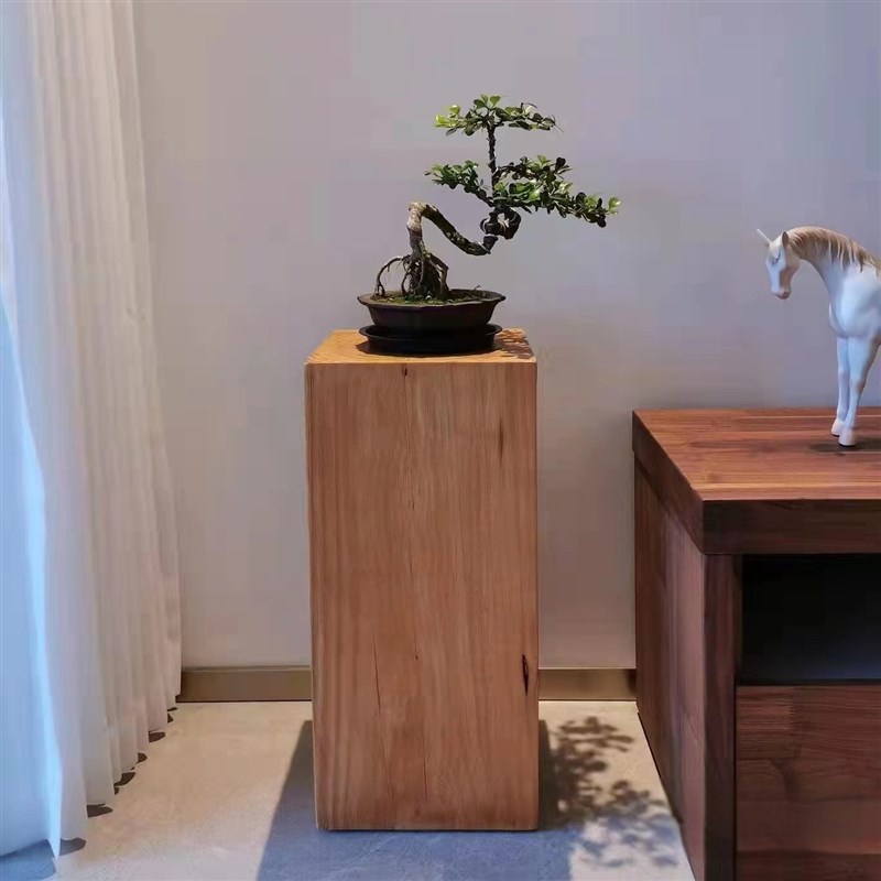 方形木墩矮凳原木酒店摆件茶几复古实木墩子树桩木桩凳个性侘寂风
