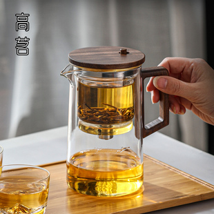 玻璃单壶泡过滤煮茶泡茶器 茶水分离茶壶绿茶茶具日式