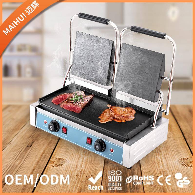 全平双头压板扒炉商用面包店三明治烤肉机煎牛排机器双面电扒炉