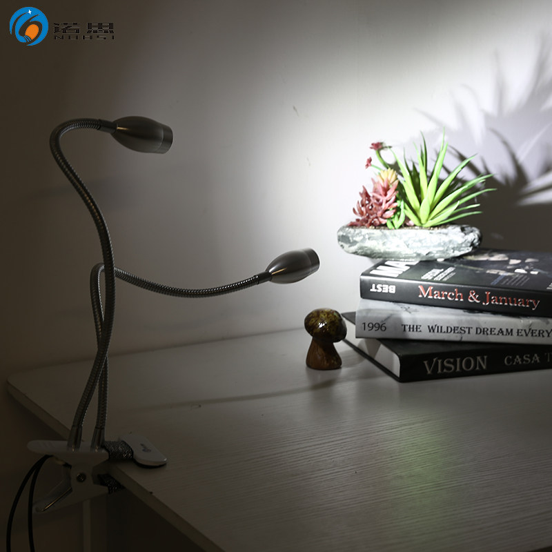 诺思led夹子台灯酷毙双头聚光射灯USB迷你工作台卧室床头化妆鱼缸,家装灯饰光源,阅读台灯(护眼灯/写字灯),淘宝优惠券,粉丝福利购,淘宝优惠卷