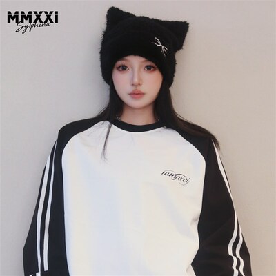 MMXXi新款蝴蝶黑粉滑雪服卫衣防水防风保暖小众宽松上衣可爱套装