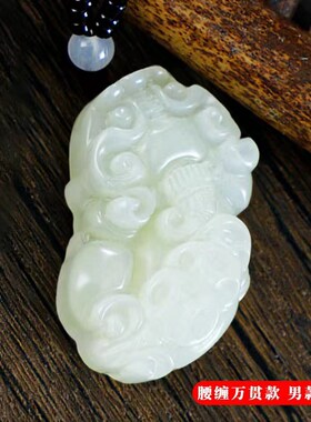 三钱玉貔貅吊坠男女款玉石玉器挂件送礼物自带貔貅佛