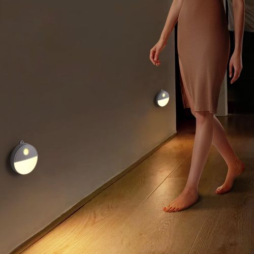 免布线感应地脚灯室内入户楼梯踏步过道台阶床脚踢脚人体电池夜灯