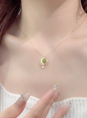 新中式国风星月吊坠项链女款高级感轻奢小众显锁骨链2025新款颈链