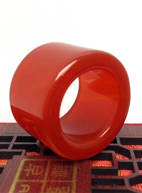 天然玛瑙玉石扳指戒指 玉髓大拇指独特扳指 时尚男款女款玉扳指环