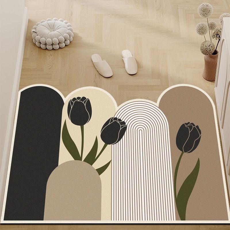 硅藻泥地垫简约小花吸水速干浴室防滑垫家用耐脏耐磨洗手间地垫