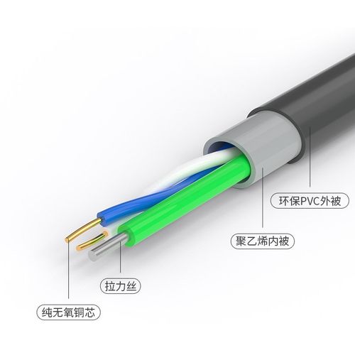 电话线2芯单股纯铜 HT5001S-100 室外双护套 增强抗拉 黑色 100米