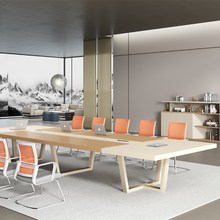 广东会议桌长桌简约现代创意钢架洽谈桌12人工业风会议室桌椅组合