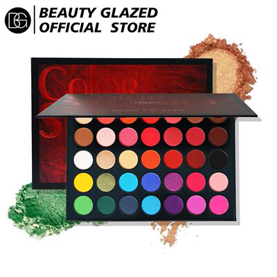 BEAUTY GLAZED玩妆35色studio眼影盘珠光哑光高光彩色盘欧