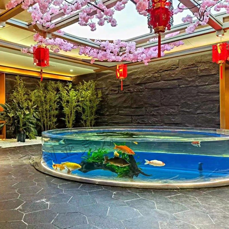 亚克力水族箱鱼缸大型海洋馆工程建O造设计透明泳池护栏
