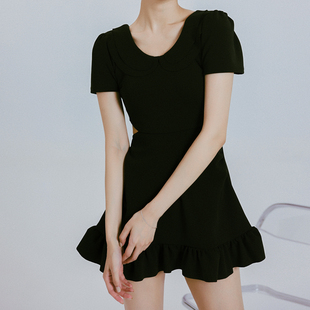 日光之下-W小调连体遮肚显t瘦裙式保守游泳衣泳装女2021新款夏仙