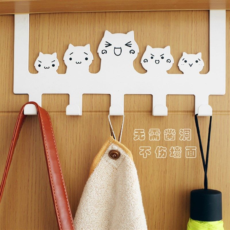 创意铁艺门后防滑无痕粘钩强力衣架挂衣钩壁挂免钉挂钩卡通图案,收纳整理,挂钩/粘钩,淘宝优惠券,粉丝福利购,淘宝优惠卷
