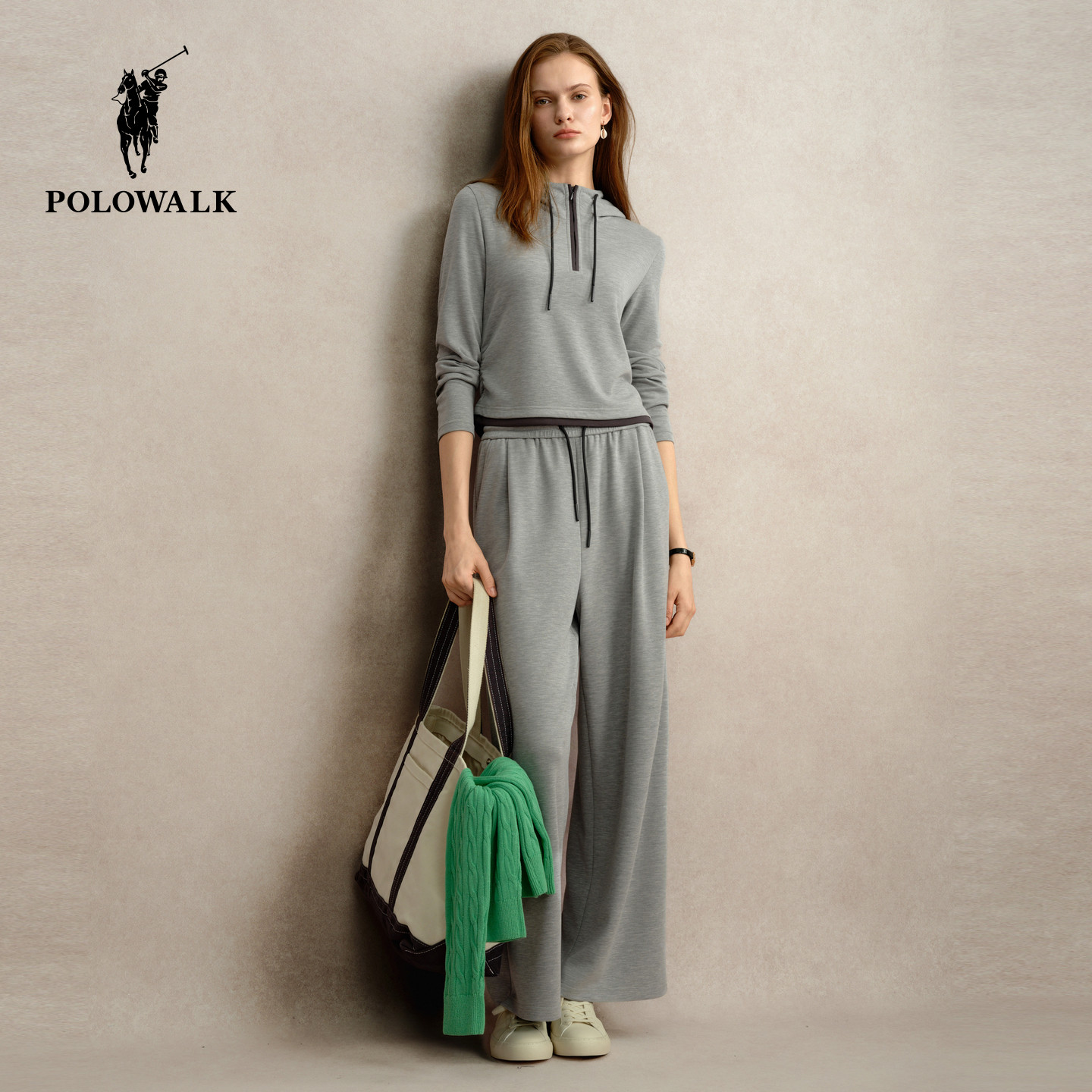 POLOWALK显瘦卫衣运动套装女