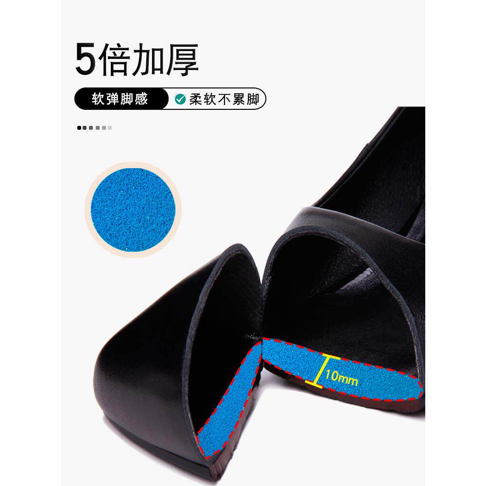 新品空乘黑色高跟鞋女细跟尖头真皮职业工作鞋女久站不累脚通勤面