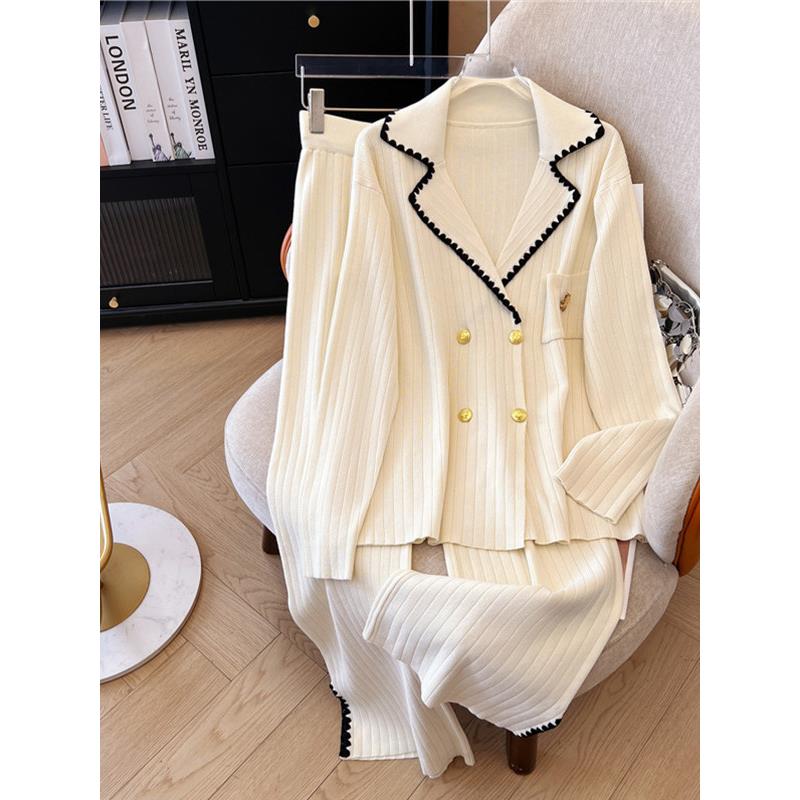 新品40岁妈妈秋装时尚针织套装中年女装宽松显瘦上衣运动阔腿裤两