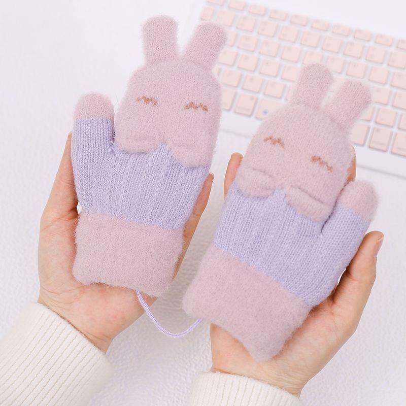 秋冬季儿童加厚保暖手套加