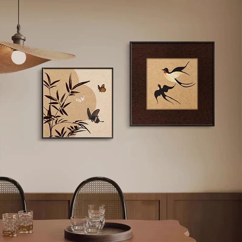 现货蝴蝶法式复古挂画中古风2025新款客厅装饰画高级感卧室餐厅墙图片