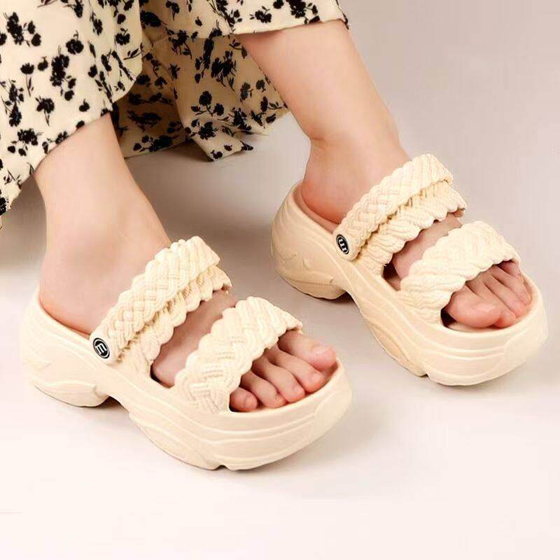 新品2026新款外穿洞洞鞋厚底拖鞋女夏外时尚夏季增高爆款两穿凉鞋
