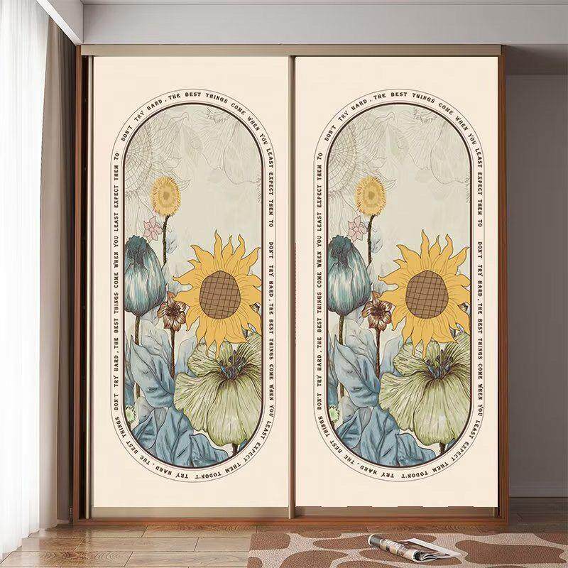 北欧轻奢风衣柜装饰玻璃门