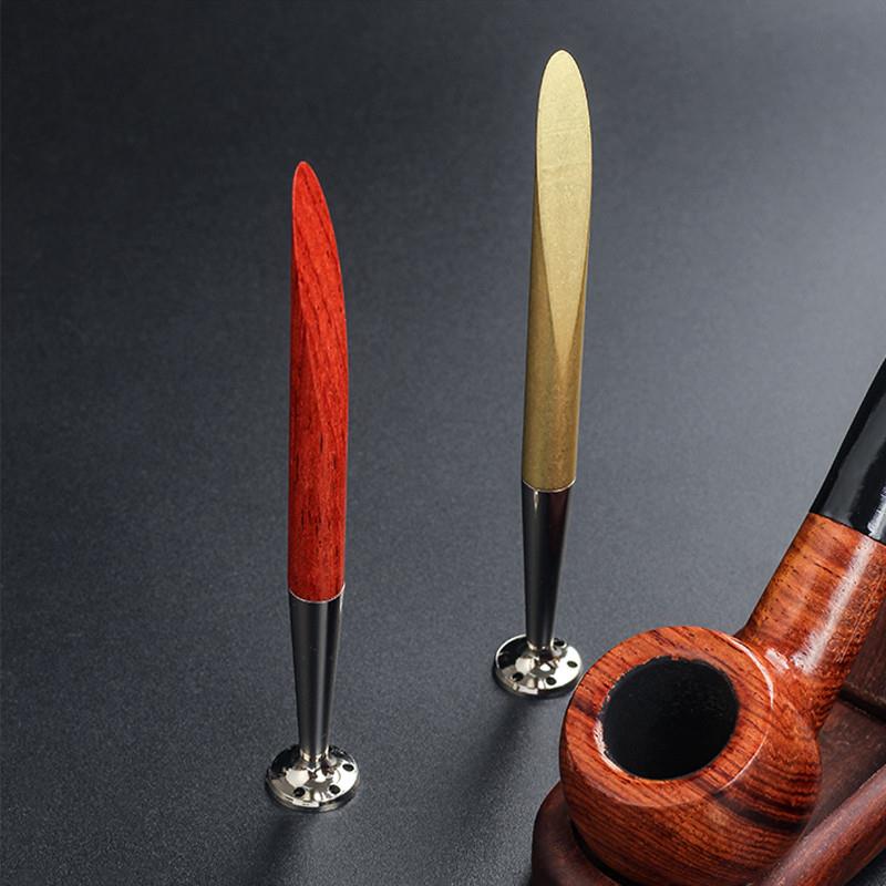 现货8deco烟斗压棒二合一花梨木实木压棒 金属镂空烟斗配件 清洁