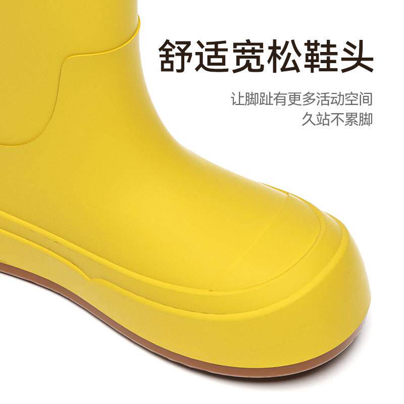新品中筒雨靴女款厨房工作胶鞋下雨天防滑防水鞋时尚日系雨鞋女士