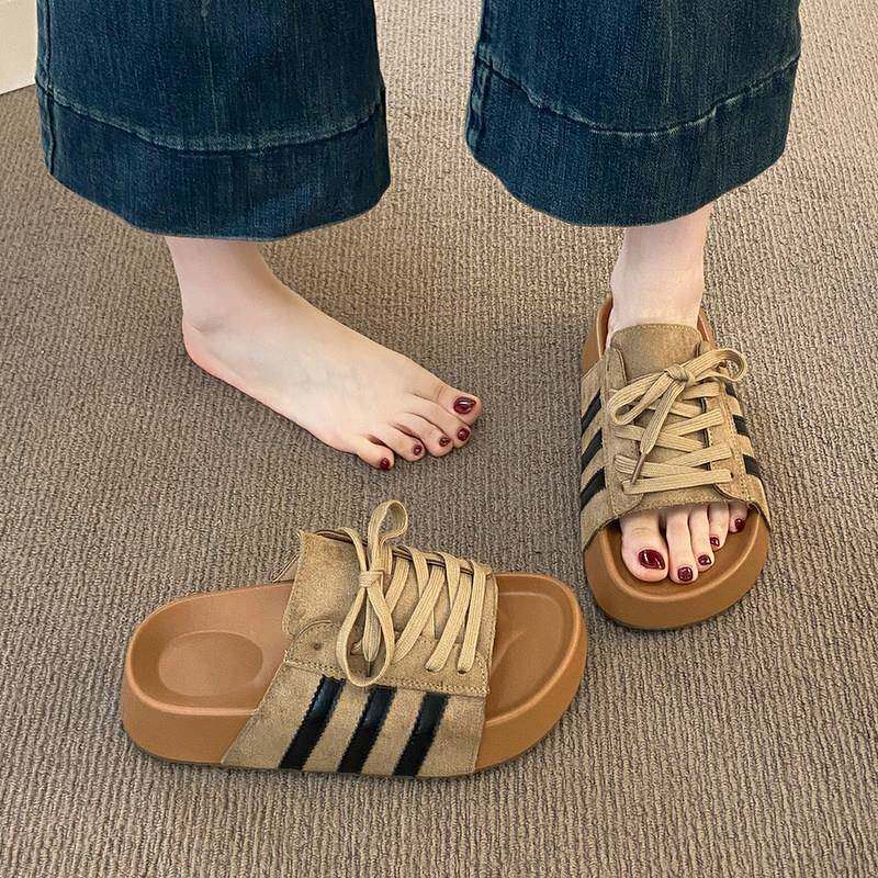 新品厚底勃肯凉拖鞋女夏外穿2026新款黄色德训鞋百搭沙滩配裙子凉