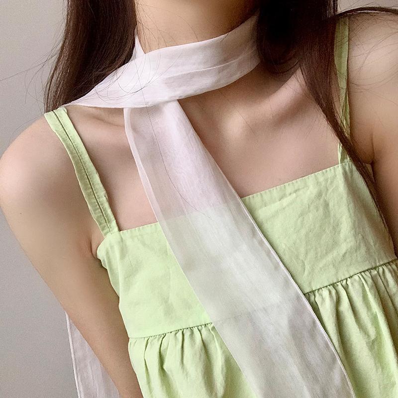 法式细纱细窄长条发带丝巾