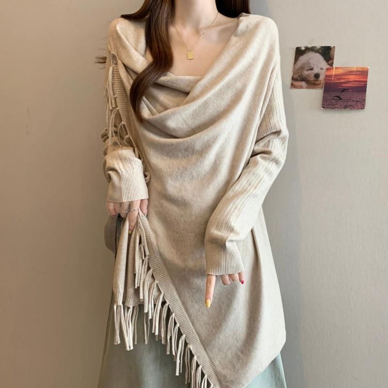 极速中长款针织开衫毛衣外