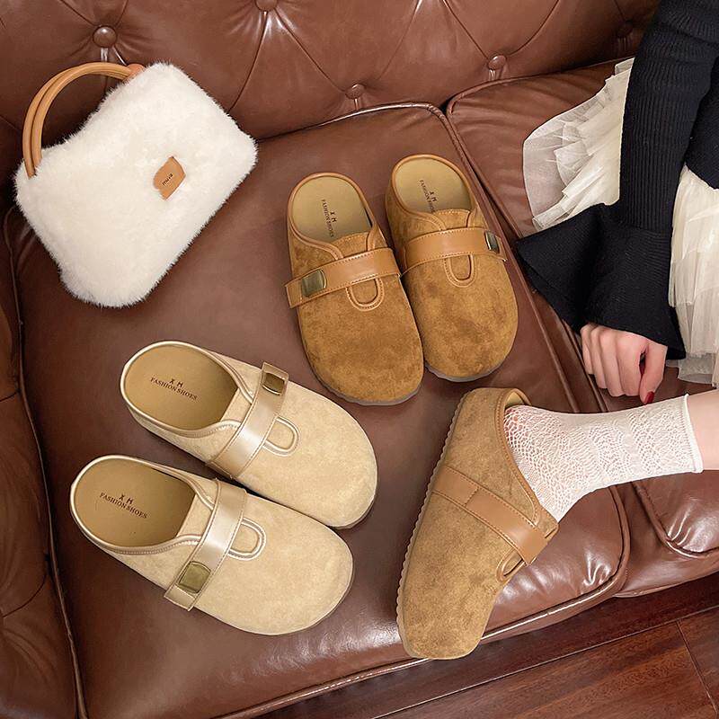 新品巨好看厚底内增高勃肯鞋女2026新款春季一脚蹬包头半拖鞋外穿