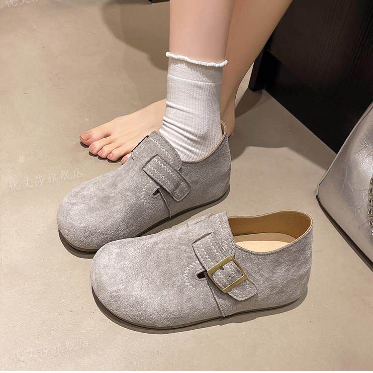 新品厚底全包勃肯鞋女2026新款春夏季鞋子复古爆款单鞋休闲豆豆乐