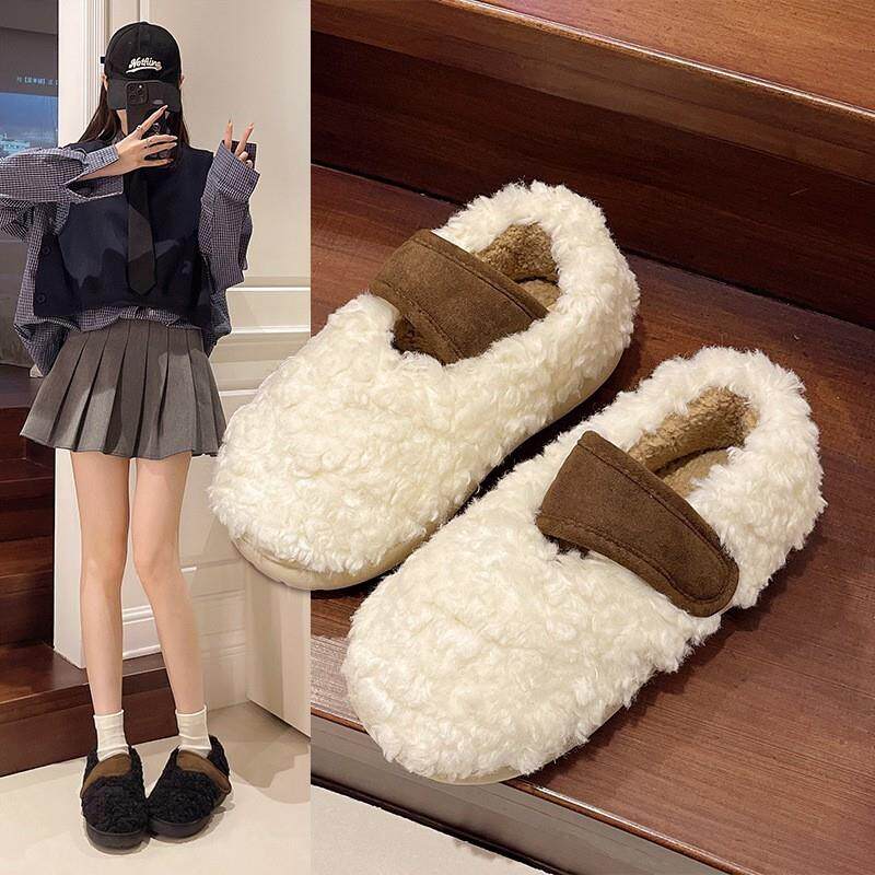 韩版2025新款毛绒棉棉拖鞋