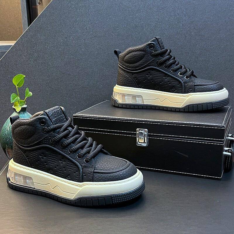 新品白色板鞋男款休闲鞋秋冬季新款中帮小白鞋韩版潮流简约百搭男