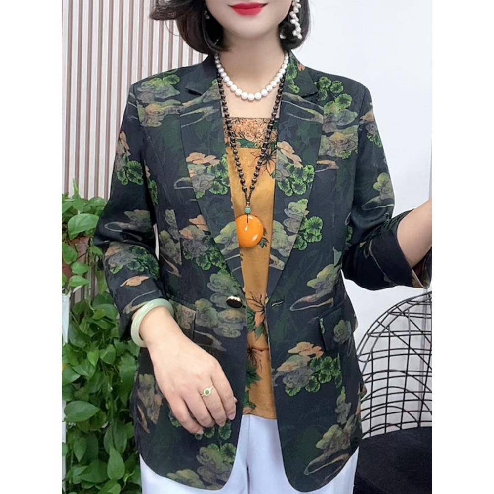 新品春季外套女2026新款百搭休闲小西服J中年妈妈春秋女士夹克短