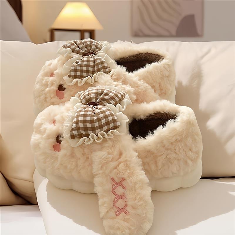 外穿女冬季厚底防滑卡通棉