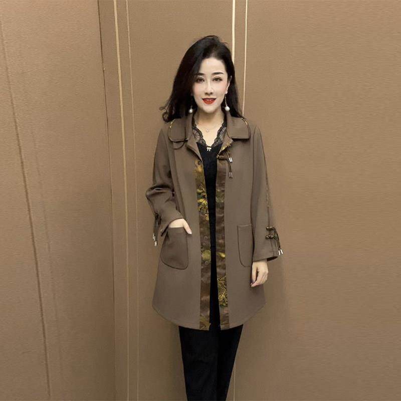 新品2026春装新款空气棉外套宽松遮肉显瘦复古盘扣中长款减龄休闲