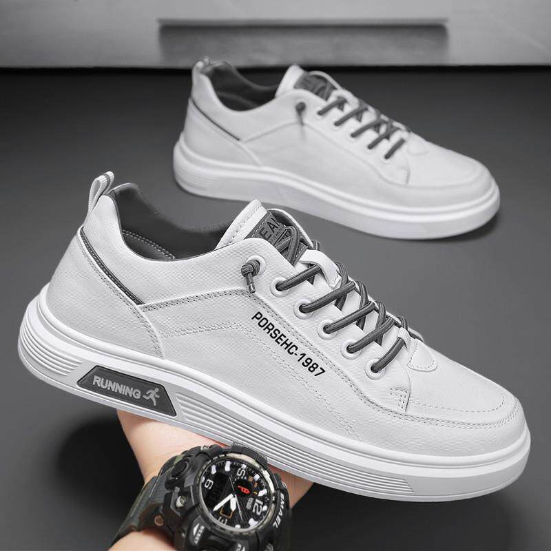 新品帆布鞋男夏季薄款防臭透气运动休闲布鞋男款一脚蹬工作平板鞋