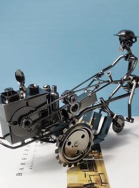 现货手工铁艺手扶拖拉机农