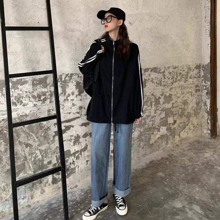 新品休闲外套女春秋季ins潮宽松2026新款复古原宿bf风薄款长袖上