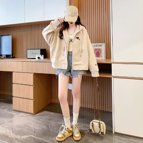 新品15初中学生卫衣外套女秋季新款13少女1孩2岁大童短款上衣开衫