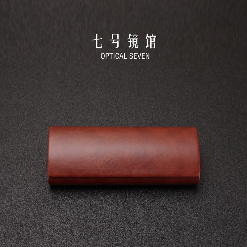 新品疯马皮PU皮手工眼镜盒