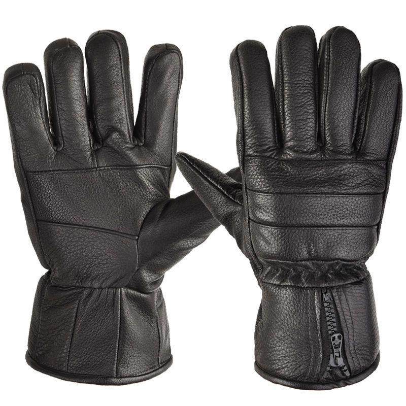 手套保暖防寒男士真皮冬季户外骑行骑摩托车加绒加厚防水防风分指
