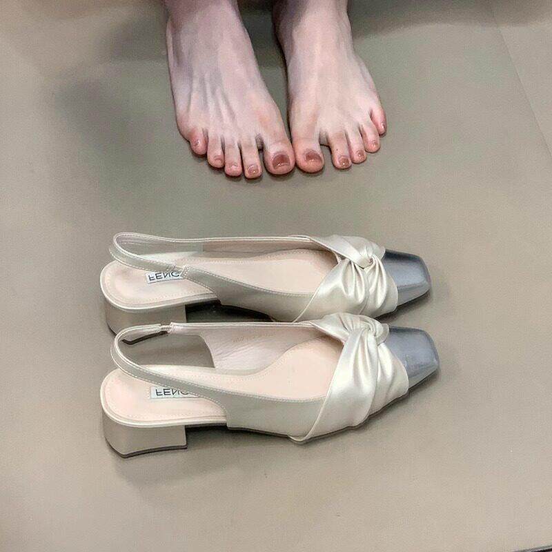 新品法式高跟鞋粗跟包头凉鞋女士2026新款夏季配裙子玛丽珍小皮鞋