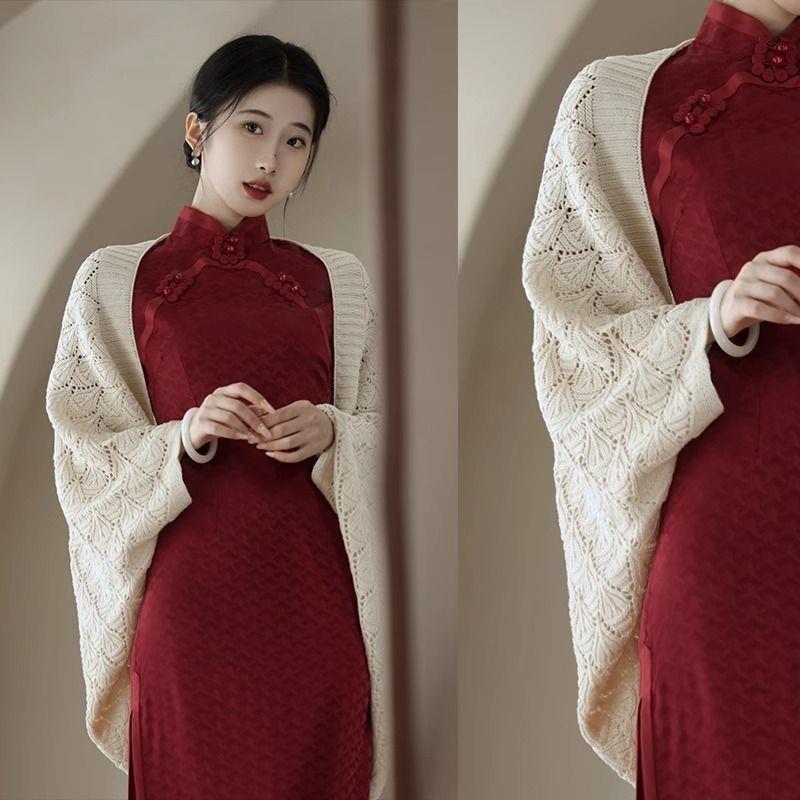 文艺复古旗袍披肩外搭开衫